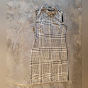 Sharagano Mock Neck Black and White Dress, Size 6